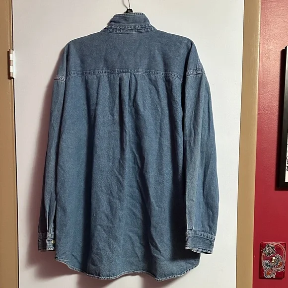 Vintage 90s Disney Store Denim Shirt with Winnie the Pooh and Eeyore Embroidery - Picture 9 of 11